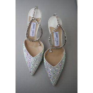 Jimmy Choo Women's Saeda 100 Embellished Pointed Toe Pumps